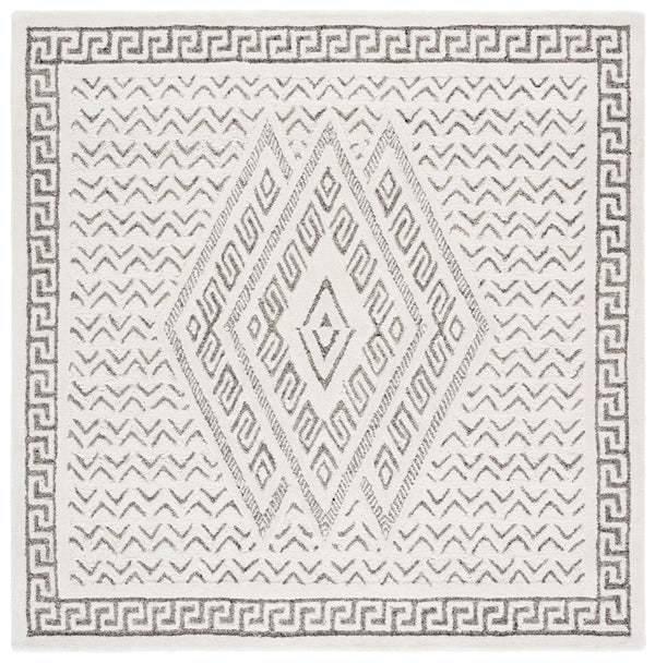 Safavieh Mykonos Hand-tufted Area Rug - Luxurious Wool & Cotton Blend For Modern Home Elegance And Comfort Ivory ,Grey 80% Wool,20% Cotton Mkn502a-3