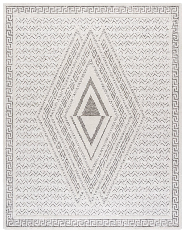 Safavieh Mykonos Handcrafted Modern Runner Rug - Luxurious Wool-cotton Blend For Elegant Home Décor Ivory ,Grey 80% Wool,20% Cotton Mkn502a-8