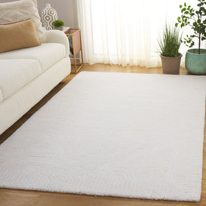 Safavieh Mykonos Hand-Tufted Ivory Wool Rug — Minimal Scandinavian Square Design, Low-Profile Plush Durability 6'-0" x 6'-0" MKN601A-6SQ