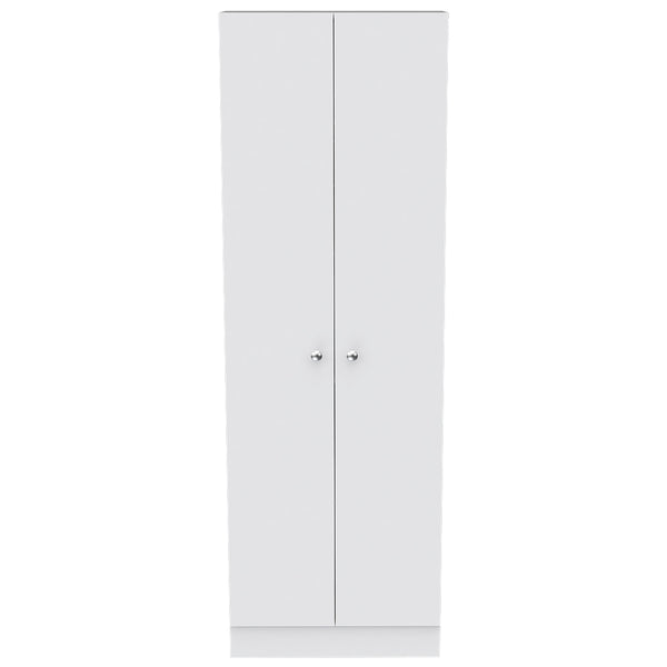 English Elm Multistorage Pantry Cabinet with Five Adjustable Shelves and Double Doors for Organized Storage White 74.9 L x 16.3 W x 5.7 H B07091965