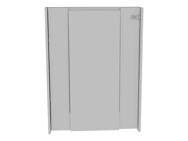 English Elm Vatta Wall-Mounted Foldaway Table with Seven Interior Shelves, Space-Saving Desk and Storage Solution White 35.4 L x 26.8 W x 4.7 H B20091998
