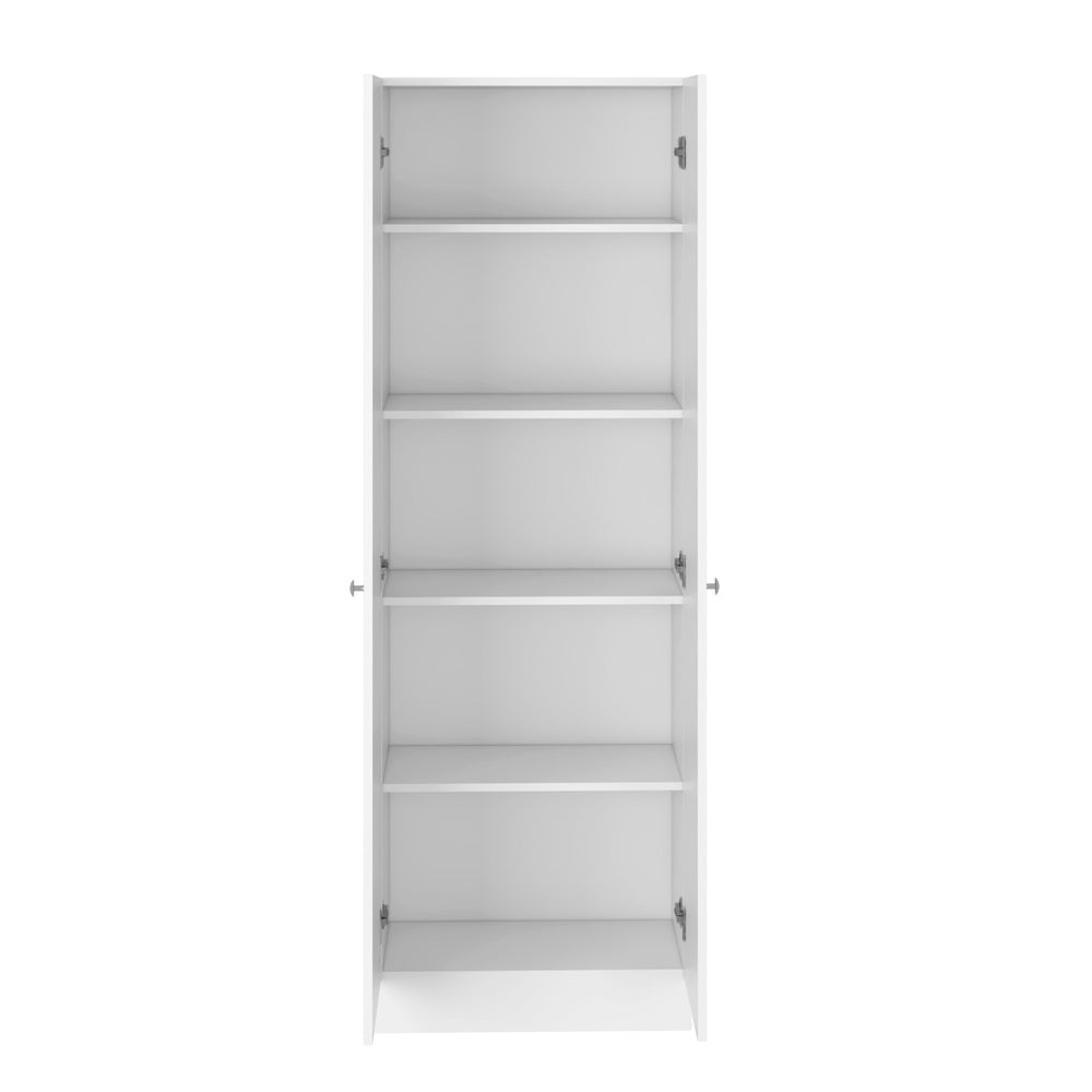 English Elm Multistorage Cabinet 71" H - Sleek Two-Door Design With 5 Adjustable Shelves For Maximum Storage Space B097132951