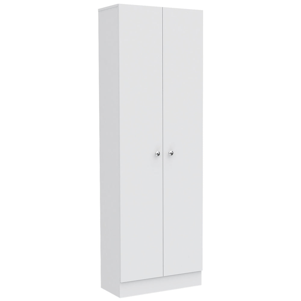 English Elm Multistorage Cabinet 71" H - Sleek Two-Door Design With 5 Adjustable Shelves For Maximum Storage Space B097132951