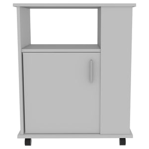English Elm Lower Microwave Pantry 29" H Single Door Cabinet with Open Shelf, Side Storage, Durable Engineered Wood White 30.31 L x 22.04 W x 5.71 H B097133103