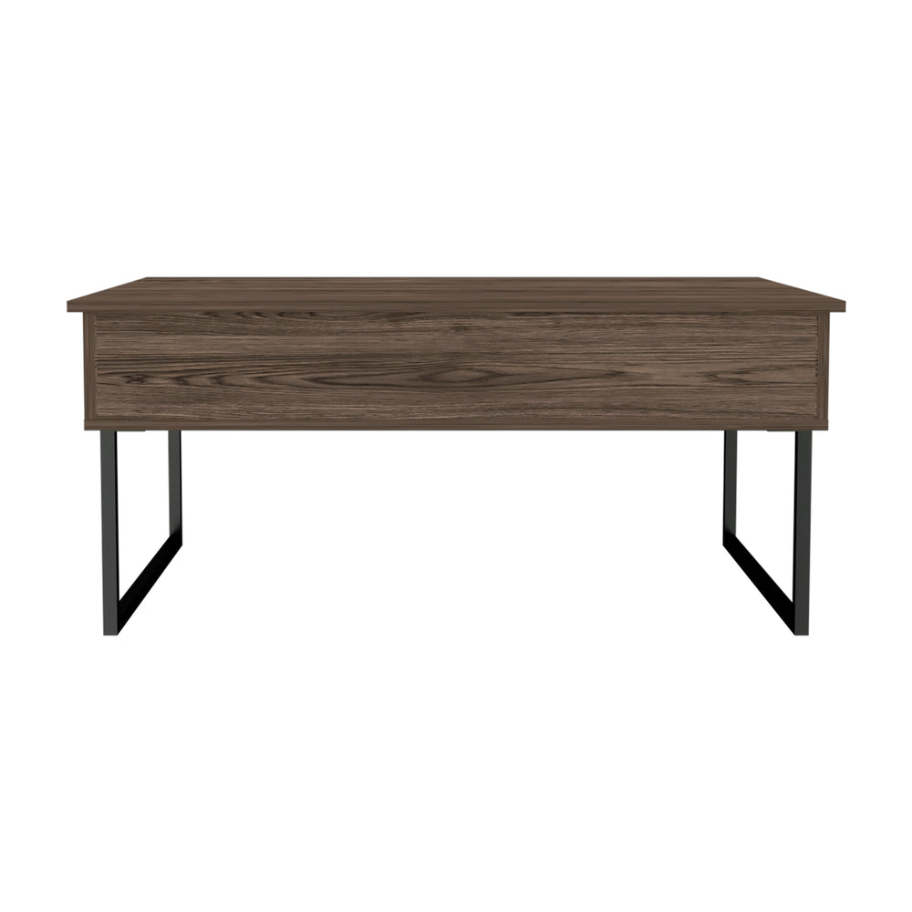 English Elm Nora Lift Top Coffee Table with Metal Legs - Dark Walnut Finish, Spacious Modern Lift-Top Design B20091969