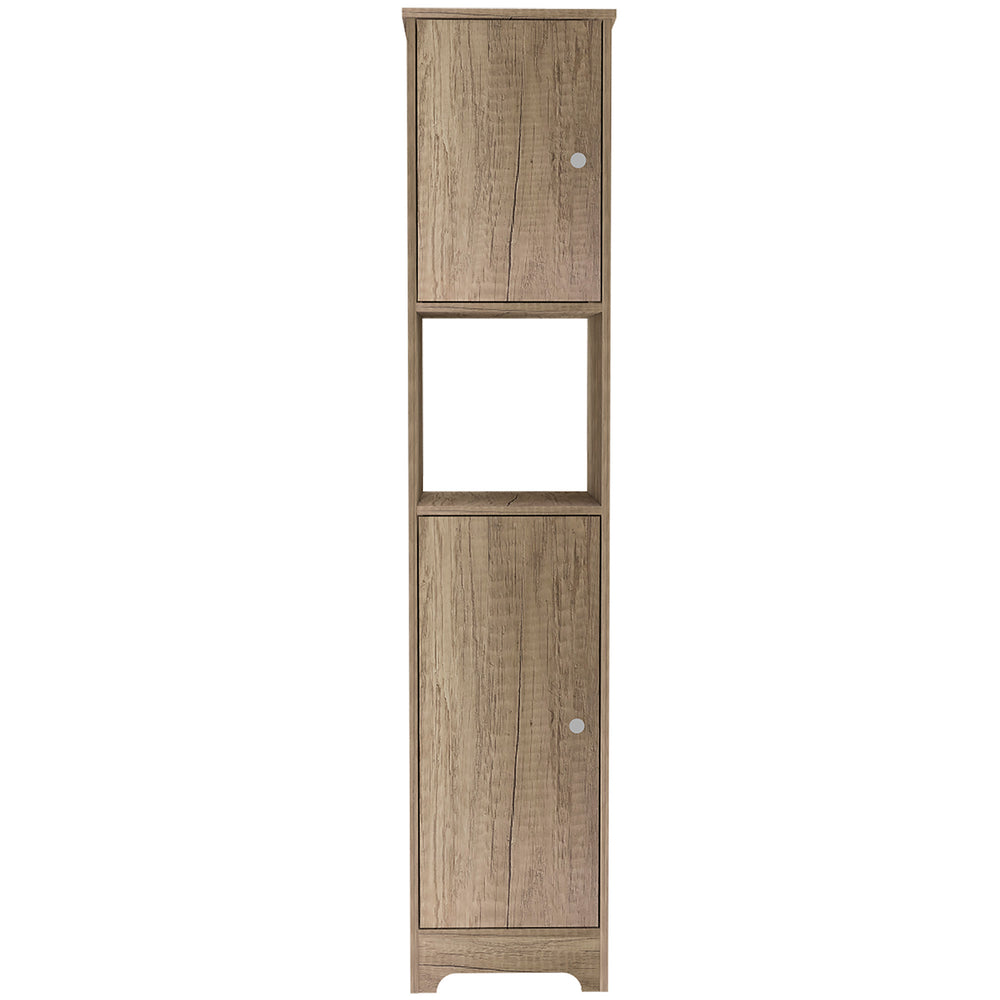 English Elm Ibis Light Oak Linen Cabinet with Double Doors, 4 Shelves & 2 Cabinets – Spacious Beige Storage Elegance B07092086