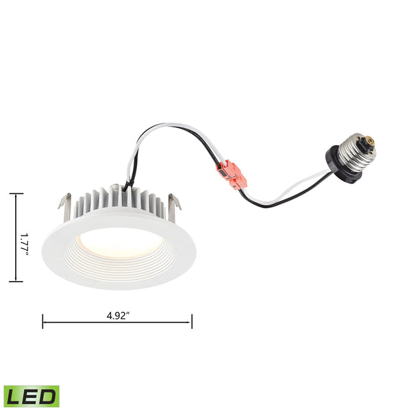Thomas Lighting Axel Fluted Cast Aluminum LED Downlight Retrofit for Recessed Cans Soft White Glow 4 inch MLE1100-5-30