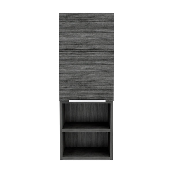 English Elm Mila Wall-Mounted Bathroom Cabinet with Double Shelves and Single Door in Smokey Oak Finish—Stylish Storage Solution Gray 36.6 L x 16.5 W x 5.1 H B07091952