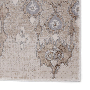 Jaipur Living Nikki Chu Inigo Ikat Runner Rug Metallic Shimmer High-low Pile Hallway Accent Taupe RUG151714