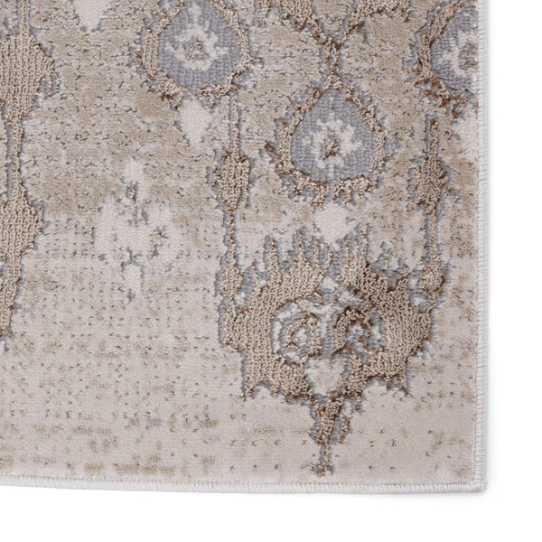 Jaipur Living Nikki Chu Inigo Ikat Runner Rug Metallic Shimmer High-low Pile Hallway Accent Taupe RUG151714
