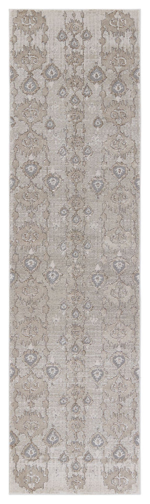 Jaipur Living Nikki Chu Inigo Ikat Runner Rug Metallic Shimmer High-low Pile Hallway Accent Taupe RUG151714