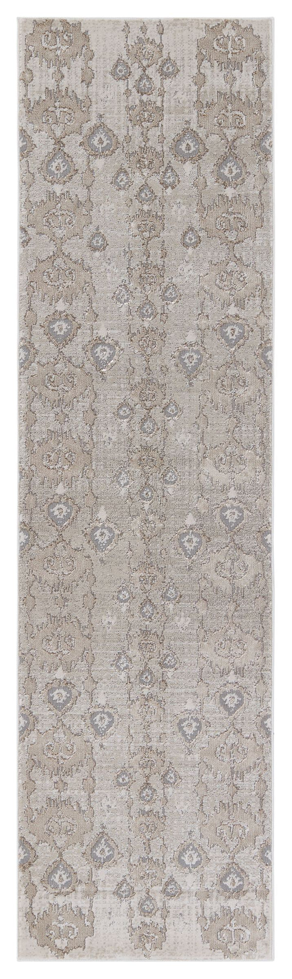 Jaipur Living Nikki Chu Inigo Ikat Runner Rug Metallic Shimmer High-low Pile Hallway Accent Taupe RUG151714