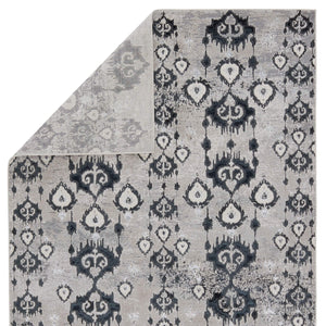 Jaipur Living Nikki Chu Inigo Ikat Runner Rug Metallic Shimmer High-low Pile Hallway Accent Dark Blue RUG151719
