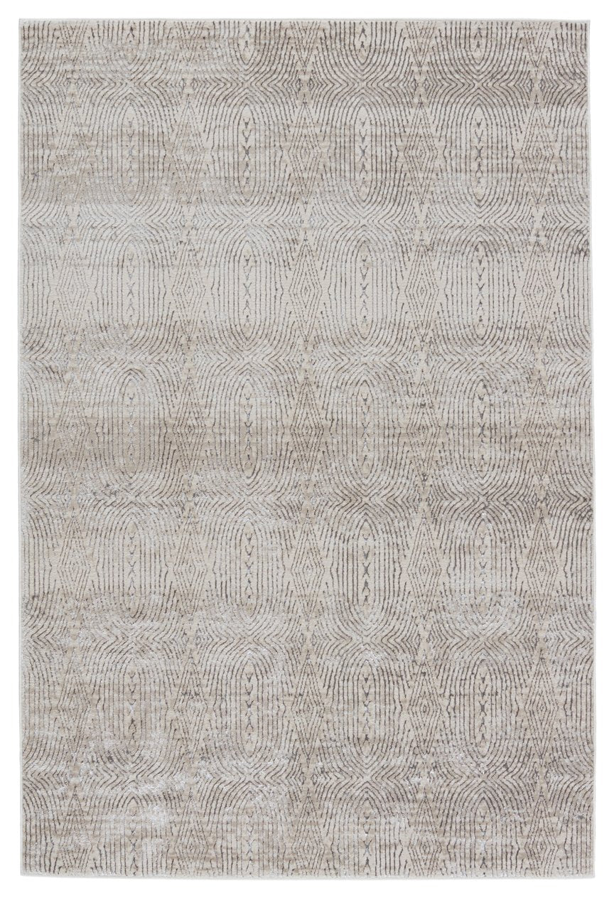 Jaipur Living Malilla By Nikki Chu Jaco Mli05 Powerloomed Machinemade 65% Polyester 35% Polypropylene Lines Trellis Indoor Rug Ivory, Gray 65% Polyester 35% Polypropylene Rug151734