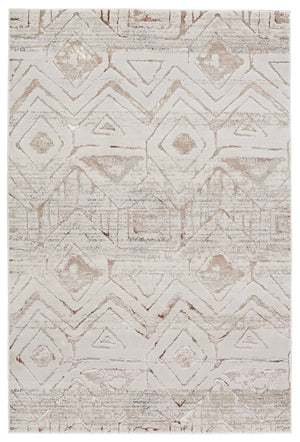 Jaipur Living Malilla By Nikki Chu Kalindi Mli06 Powerloomed Machinemade 65% Polyester 35% Polypropylene Lines Tribal Indoor Rug Ivory, Taupe 65% Polyester 35% Polypropylene Rug151739