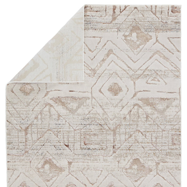 Jaipur Living Malilla By Nikki Chu Kalindi Mli06 Powerloomed Machinemade 65% Polyester 35% Polypropylene Lines Tribal Indoor Rug Ivory, Taupe 65% Polyester 35% Polypropylene Rug151739