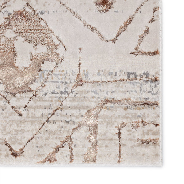 Jaipur Living Malilla By Nikki Chu Kalindi Mli06 Powerloomed Machinemade 65% Polyester 35% Polypropylene Lines Tribal Indoor Rug Ivory, Taupe 65% Polyester 35% Polypropylene Rug151739