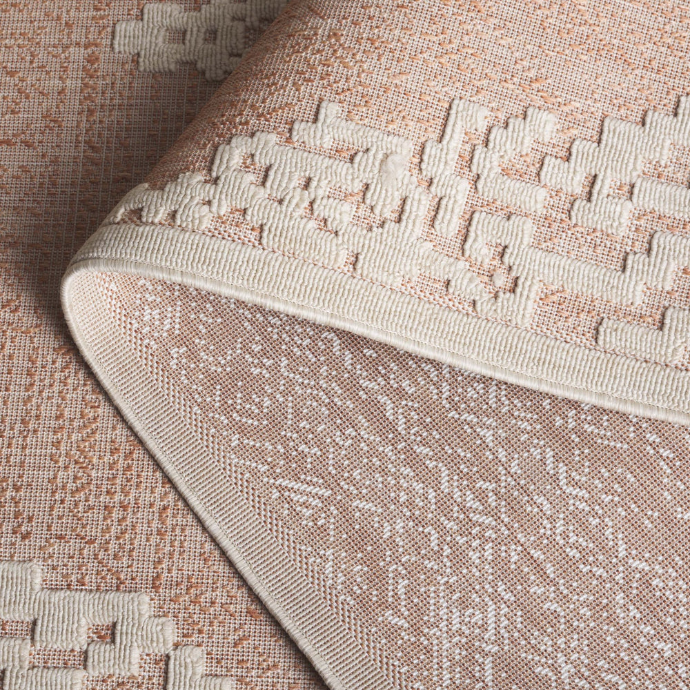 Safavieh Milos Elegant Geometric Area Rug - Durable, Stylish Design For Indoor & Outdoor Spaces, 9' X 12' Rust ,Ivory Polypropylene Mlo102p-8