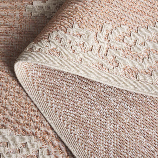 Safavieh Milos Elegant Geometric Area Rug - Durable, Stylish Design For Indoor & Outdoor Spaces, 9' X 12' Rust ,Ivory Polypropylene Mlo102p-8