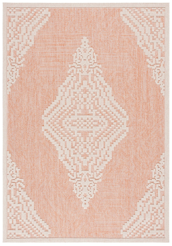 Safavieh Milos Elegant Geometric Area Rug - Durable, Stylish Design For Indoor & Outdoor Spaces, 9' X 12' Rust ,Ivory Polypropylene Mlo102p-8