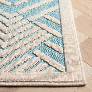 Safavieh Milos Geometric Indoor/Outdoor Area Rug - Elegant Turquoise & Ivory Design For Any Space Decor Turquoise ,Ivory Polypropylene Mlo104k-8