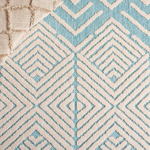Safavieh Milos Geometric Indoor/Outdoor Area Rug - Elegant Turquoise & Ivory Design For Any Space Decor Turquoise ,Ivory Polypropylene Mlo104k-8