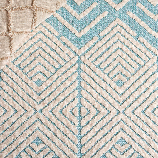 Safavieh Milos Geometric Indoor/Outdoor Area Rug - Elegant Turquoise & Ivory Design For Any Space Decor Turquoise ,Ivory Polypropylene Mlo104k-8