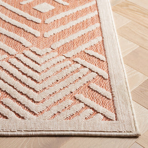 Safavieh Milos Geometric Indoor/Outdoor Area Rug - Elegant Turquoise & Ivory Design For Any Space Decor Rust ,Ivory Polypropylene Mlo104p-8