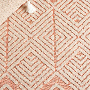 Safavieh Milos Geometric Indoor/Outdoor Area Rug - Elegant Turquoise & Ivory Design For Any Space Decor Rust ,Ivory Polypropylene Mlo104p-8