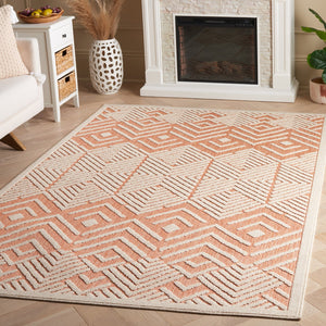 Safavieh Milos Geometric Indoor/Outdoor Area Rug - Elegant Turquoise & Ivory Design For Any Space Decor Rust ,Ivory Polypropylene Mlo104p-8