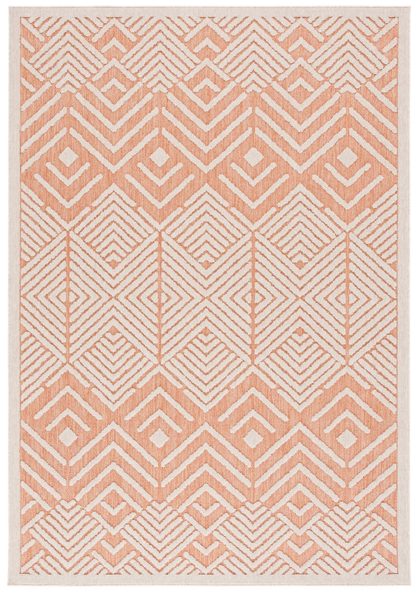 Safavieh Milos Geometric Indoor/Outdoor Area Rug - Elegant Turquoise & Ivory Design For Any Space Decor Rust ,Ivory Polypropylene Mlo104p-8
