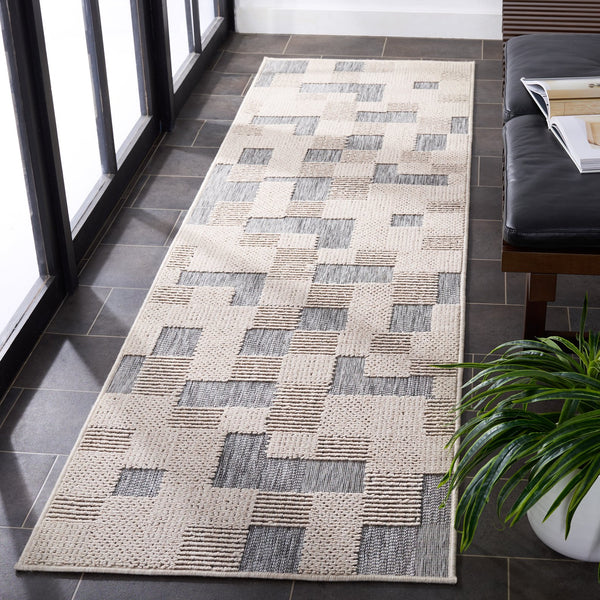 Safavieh Milos Indoor/Outdoor Area Rug - Elegant Geometric Design, Durable, Eco-friendly, Easy To Clean Beige ,Grey Polypropylene Mlo108a-9