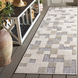 Safavieh Milos Indoor/Outdoor Area Rug - Elegant Geometric Design, Durable, Eco-friendly, Easy To Clean Beige ,Grey Polypropylene Mlo108a-9