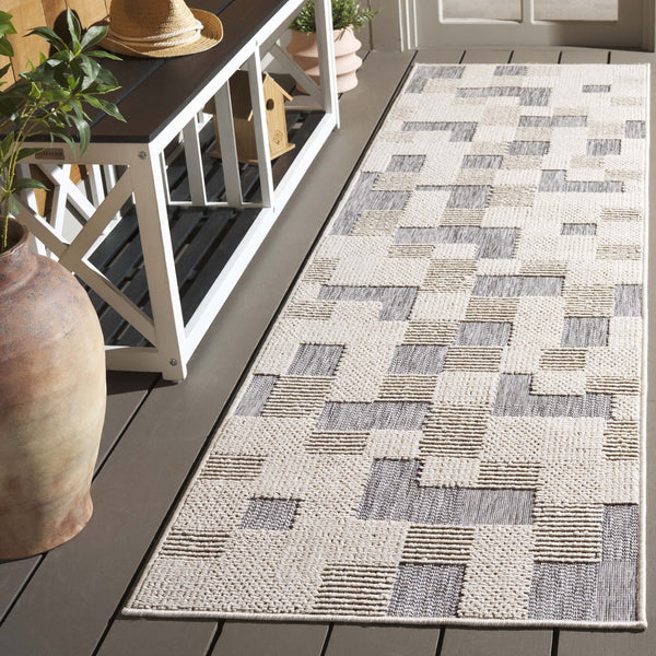 Safavieh Milos Indoor/Outdoor Area Rug - Elegant Geometric Design, Durable, Eco-friendly, Easy To Clean Beige ,Grey Polypropylene Mlo108a-9