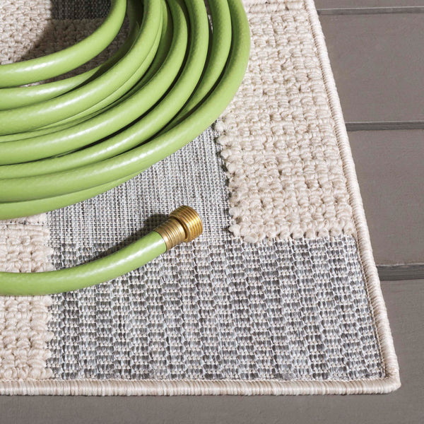 Safavieh Milos Indoor/Outdoor Area Rug - Elegant Geometric Design, Durable, Eco-friendly, Easy To Clean Beige ,Grey Polypropylene Mlo108a-9