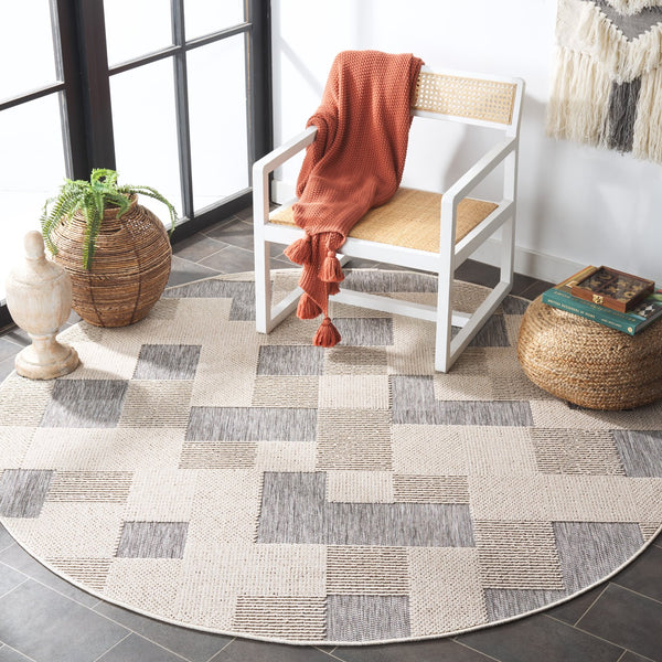 Safavieh Milos Indoor/Outdoor Area Rug - Elegant Geometric Design, Durable, Eco-friendly, Easy To Clean Beige ,Grey Polypropylene Mlo108a-9