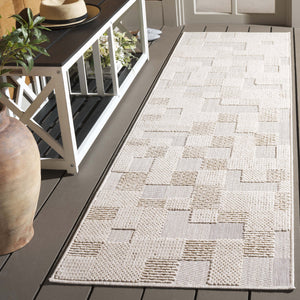Safavieh Milos Indoor/Outdoor Area Rug - Elegant Geometric Design, Durable, Eco-friendly, Easy To Clean Beige Polypropylene Mlo108b-7sq
