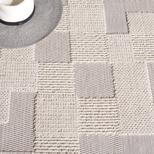 Safavieh Milos Indoor/Outdoor Area Rug - Elegant Geometric Design, Durable, Eco-friendly, Easy To Clean Beige Polypropylene Mlo108b-7sq