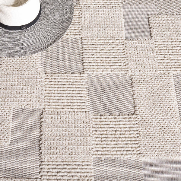 Safavieh Milos Indoor/Outdoor Area Rug - Elegant Geometric Design, Durable, Eco-friendly, Easy To Clean Beige Polypropylene Mlo108b-7sq