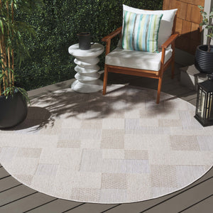 Safavieh Milos Indoor/Outdoor Area Rug - Elegant Geometric Design, Durable, Eco-friendly, Easy To Clean Beige Polypropylene Mlo108b-7sq