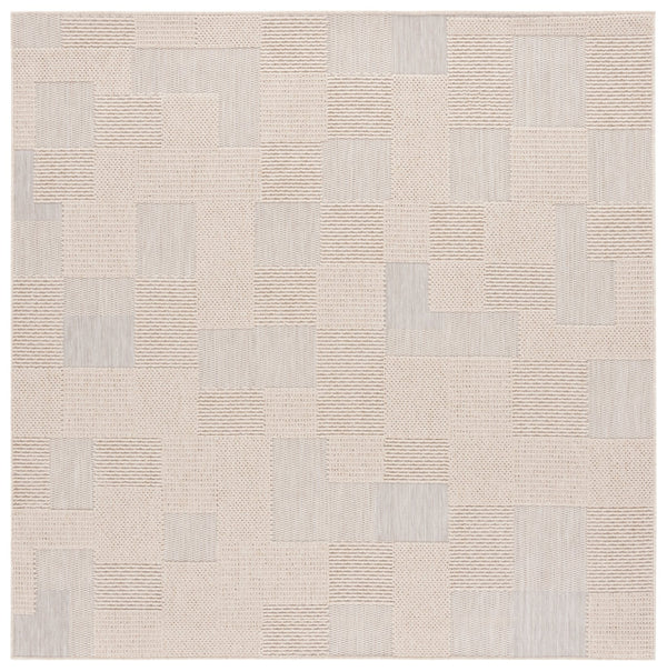 Safavieh Milos Indoor/Outdoor Area Rug - Elegant Geometric Design, Durable, Eco-friendly, Easy To Clean Beige Polypropylene Mlo108b-7sq
