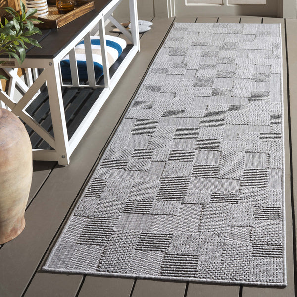 Safavieh Milos Indoor/Outdoor Area Rug - Elegant Geometric Design, Durable, Eco-friendly, Easy To Clean Grey Polypropylene Mlo108f-7sq