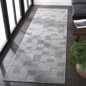 Safavieh Milos Indoor/Outdoor Area Rug - Elegant Geometric Design, Durable, Eco-friendly, Easy To Clean Grey Polypropylene Mlo108f-7sq