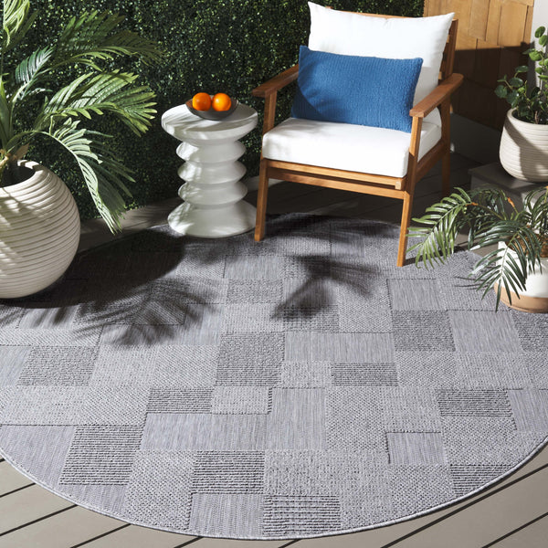 Safavieh Milos Indoor/Outdoor Area Rug - Elegant Geometric Design, Durable, Eco-friendly, Easy To Clean Grey Polypropylene Mlo108f-7sq