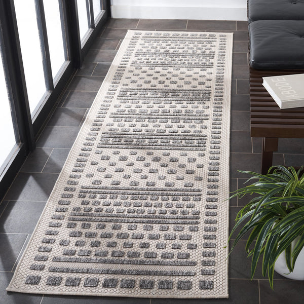 Safavieh Milos Elegant Power-loomed Indoor/Outdoor Rug With Geometric Patterns For Timeless Home Décor Beige ,Grey Polypropylene Mlo110a-28