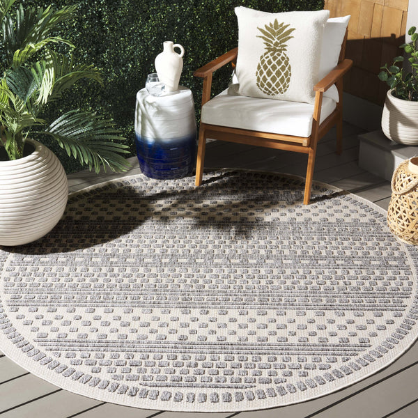 Safavieh Milos Elegant Power-loomed Indoor/Outdoor Rug With Geometric Patterns For Timeless Home Décor Beige ,Grey Polypropylene Mlo110a-28