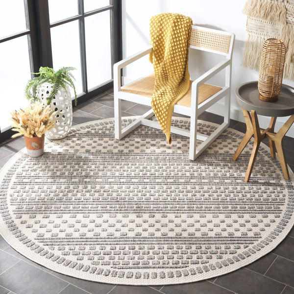 Safavieh Milos Elegant Power-loomed Indoor/Outdoor Rug With Geometric Patterns For Timeless Home Décor Beige ,Grey Polypropylene Mlo110a-28
