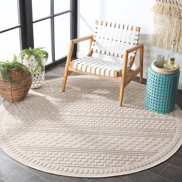 Safavieh Milos Elegant Power-loomed Indoor/Outdoor Rug With Geometric Patterns For Timeless Home Décor Beige Polypropylene Mlo110b-5