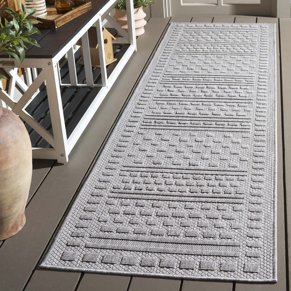 Safavieh Milos Elegant Power-loomed Indoor/Outdoor Rug With Geometric Patterns For Timeless Home Décor Grey Polypropylene Mlo110f-8