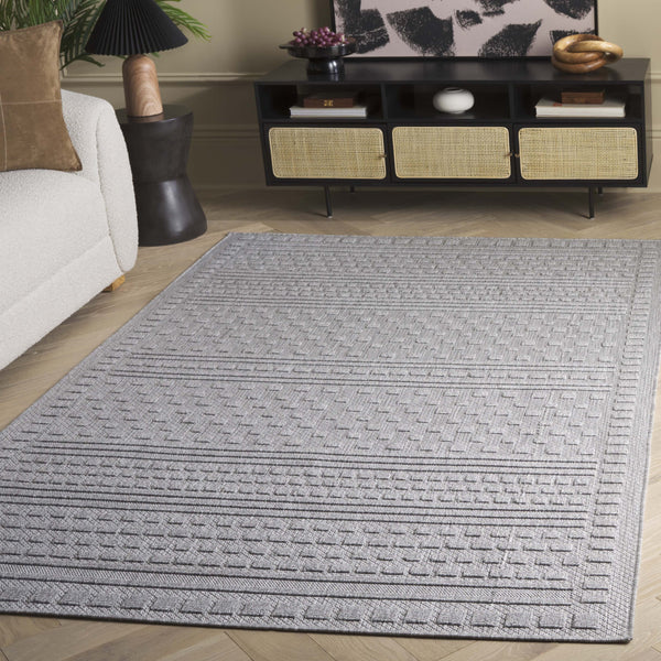 Safavieh Milos Elegant Power-loomed Indoor/Outdoor Rug With Geometric Patterns For Timeless Home Décor Grey Polypropylene Mlo110f-8
